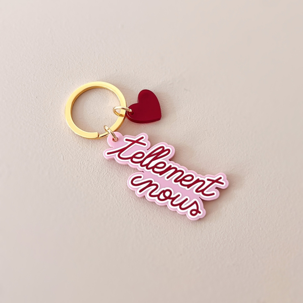 Porte-clés porte-bonheur coloré rouge rose, porte-clés original