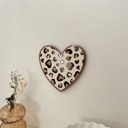 Décoration murale coeur motif léopard, décoration maison originale