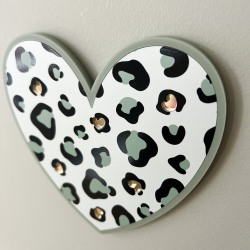 Décoration murale coeur motif léopard, décoration maison originale