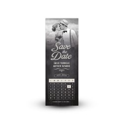 Save the date vintage avec photo et calendrier mémo
