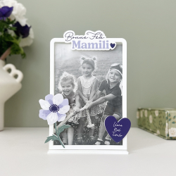 Cadre photo original et personnalisé, thème anémone, cadeau mamie