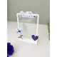 Cadre photo original en plexiglas blanc et violet, cadeau fête des mamies