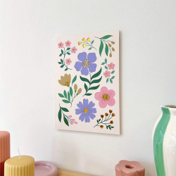Affiche décorative en plexiglas Poésie florale, décoration colorée rose blush