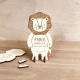 Faire-part baptême original lion thème savane