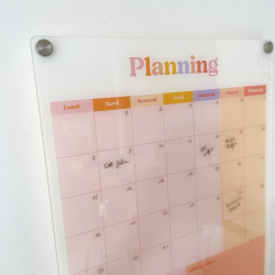 Planning coloré mensuel en plexiglas, organisation semaines famille