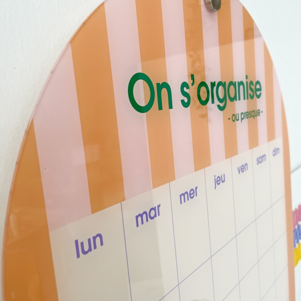 Planning mensuel effaçable et perpétuel, décoration murale colorée et utile