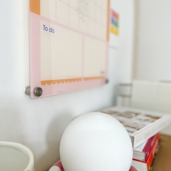 Planning en plexiglas, organisation mensuelle famille