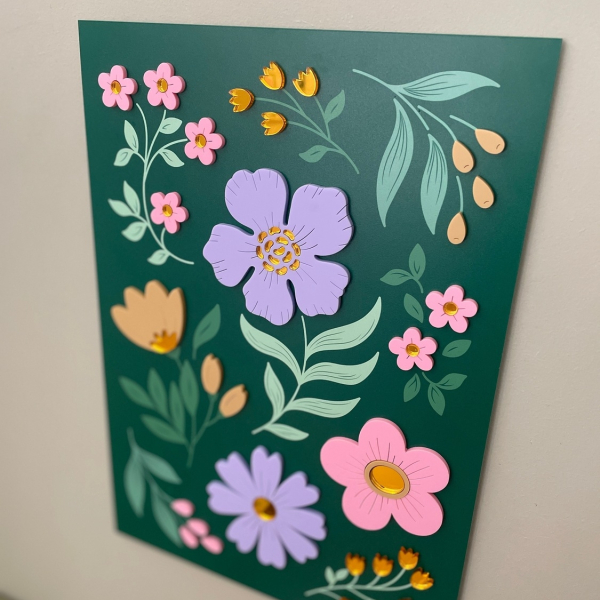 Jolie affiche en plexiglas coloré, décoration poétique et colorée