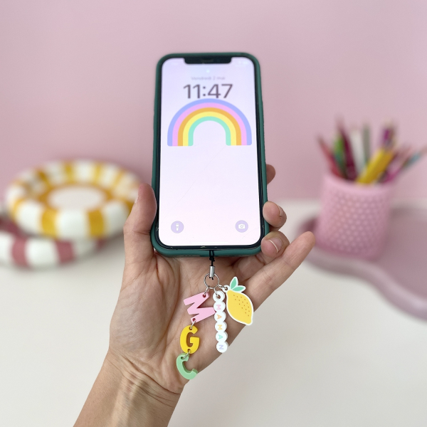 Grigri de téléphone à personnaliser, cadeau fête des mères