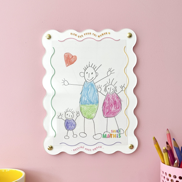 Cadre à dessin mural à personnaliser, cadeau maman