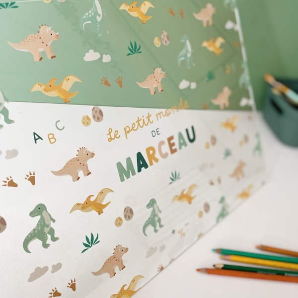 Sous-main enfant personnalisé thème Dinosaures