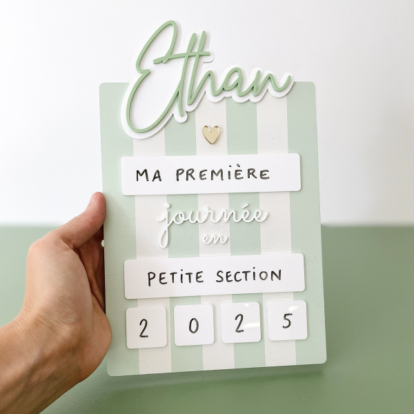 Pancarte rentrée scolaire à personnaliser, photo souvenir enfant