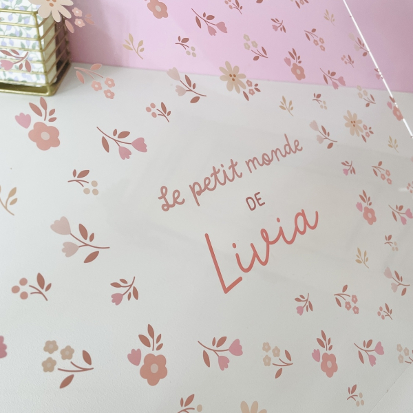 Sous-main bureau fille, décoration enfant à personnaliser