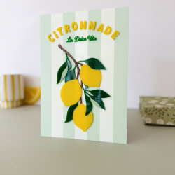 Décoration Dolce vita, affiche citrons originale et colorée