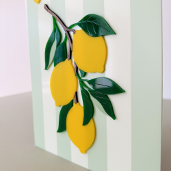 Décoration murale originale, affiche en plexiglas citrons