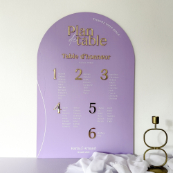 Plan de table personnalisé mariage couleur