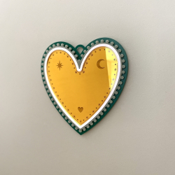 Coeur mystique coloré, décoration murale en PMMA