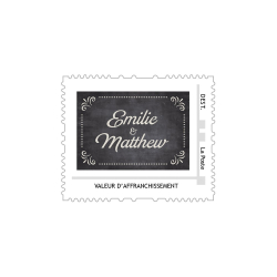 Timbre poste personnalisé pour votre mariage vintage