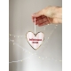 Boule de Noël coeur personnalisé, motif rayures