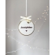 Boule de Noël personnalisée, boule de Noël vichy beige