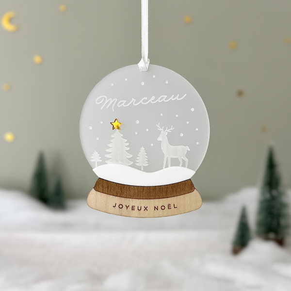 Boule de Noël personnalisée, modèle boule à neige