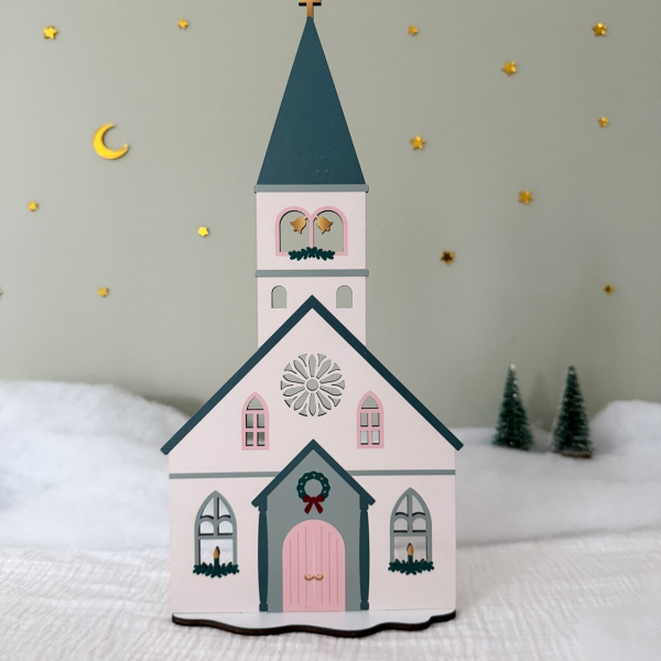 Décoration de Noël originale en bois, Chapelle de Noël