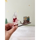 Décor de Noël en bois, Léontine la lapine et sa luge