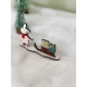 Village de Noël en bois, lapin et luge de cadeaux