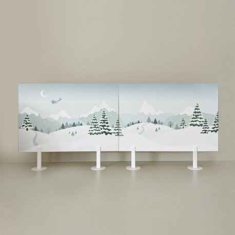 Décor illustré pour village de Noël