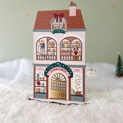 La librairie maison miniature, Mini monde de Noël en bois