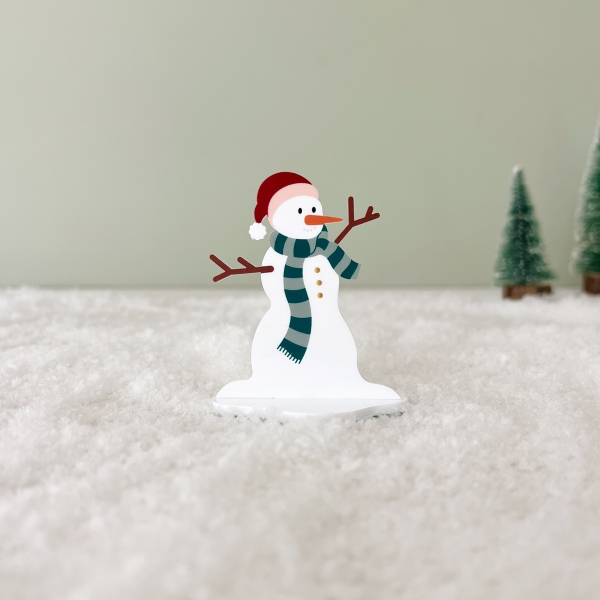 Figurine de Noël en plexiglas, Bonhomme de neige