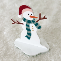 Village de Noël original et artisanal, bonhomme de neige