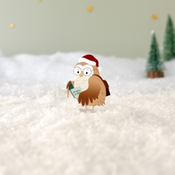 Huguette la chouette, personnage Mini monde de Noël