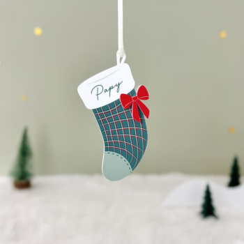 Décoration sapin de Noël personnalisée, chaussette colorée