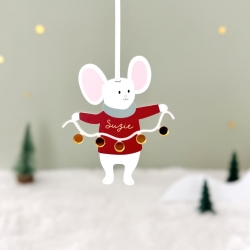 Suspension de Noël personnalisée, Suzy la souris