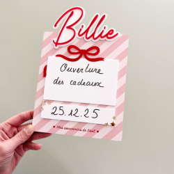 Pancarte enfant personnalisée souvenirs de Noël