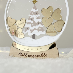 Photophore personnalisé Noël, Boule à neige féérique
