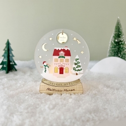 Photophore de Noël personnalisé Paysage d'hiver