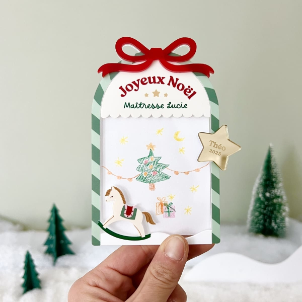 Magnet personnalisé pour dessin, cadeau Noël maitresse nounou