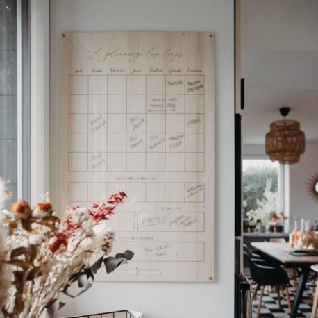 Calendrier perp&eacute;tuel pour toute la famille, agenda mural effa&ccedil;able