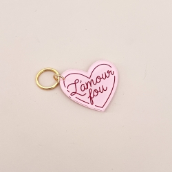 Porte-clé coeur l'amour fou, porte-clés plexiglas