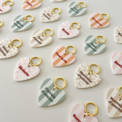 Porte-clé coeur plexiglas Lovely family, cadeau grigri