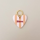 Porte-clé coeur Bisou à rayures coloré, porte-clés original