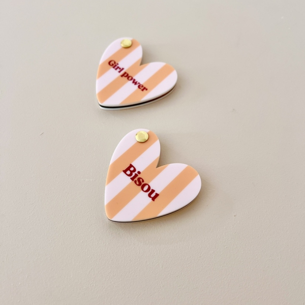 Miroir de poche coloré coeur Bisou, cadeau original