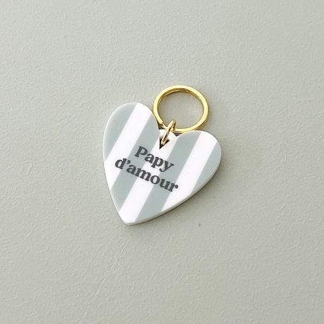 Porte-clés coeur Papy d'amour, cadeau symbolique