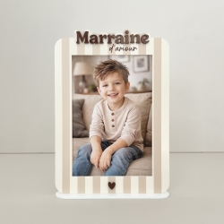 Cadre photo à rayures, cadeau famille
