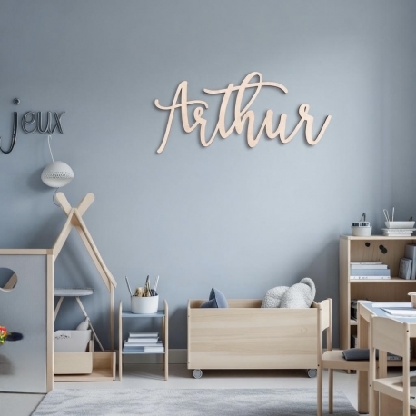 Enseigne prénom en bois à personnaliser, décoration chambre d'enfant