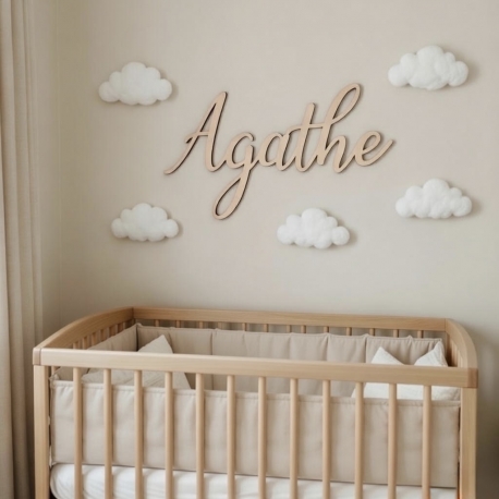 Enseigne prénom en bois à personnaliser, décoration chambre d'enfant