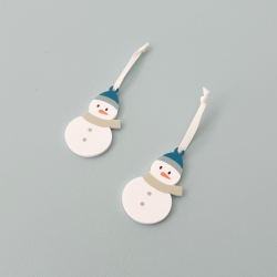Suspension bonhomme de neige - Lot de 2 pour arbre à décorer