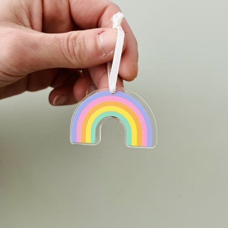 Suspension arc-en-ciel arbre à décorer printemps